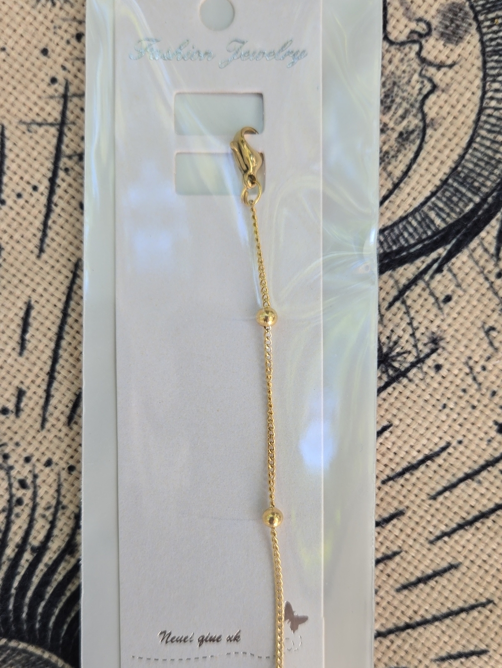 Stainless Steel Real Gold Plated Satellite Beaded Curb Link Bracelet